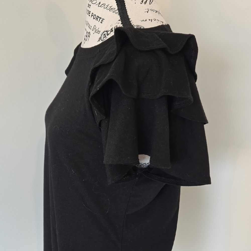 Black Ruffle Top - Picture 3 of 4